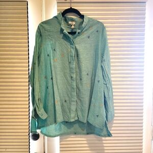 Zuri linen button down top Size Large
